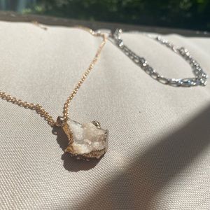 gold crystal and silver chain necklaces!